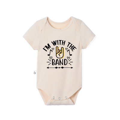 'I'm with the band' Bamboo Bodysuit in Music Band Baby Onesie