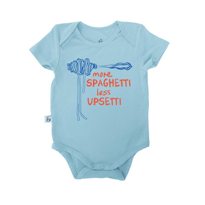 More Spaghetti Less Upsetti Bodysuit, Funny Pasta Lover Onesie SwaddleAn