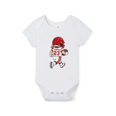 Personalized Football Sport Baby Onesie
