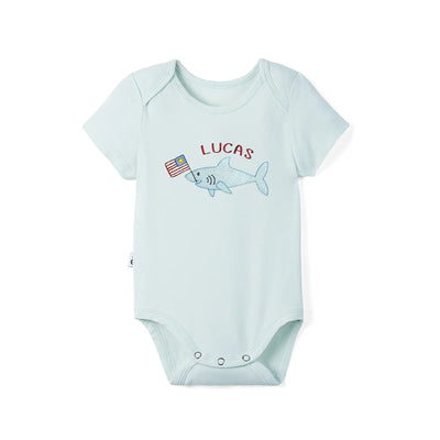 Personalized Patriotic America Sharks Baby Onesie