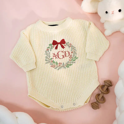Personalized Christmas Baby Monogrammed Romper - SwaddleAn