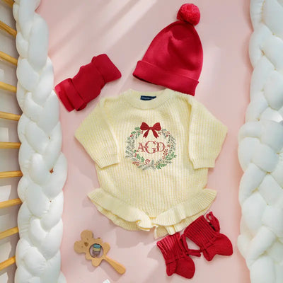 Personalized Christmas Baby Monogrammed Romper - SwaddleAn