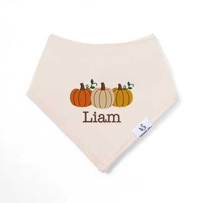 Personalized Embroidered Pumpkin Initials Baby Bib