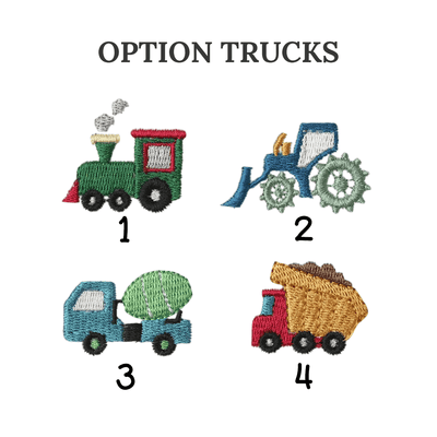 Personalized Embroidered Trucks Baby Romper - SwaddleAn