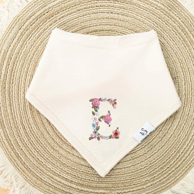 Personalized Floral Initial Name Bibs - SwaddleAn