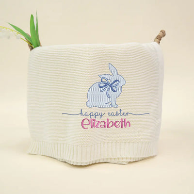 Personalized Happy Easter Baby Name Blanket