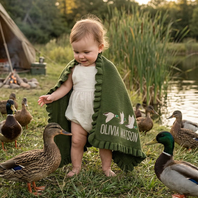 Personalized Mallard Duck Knit Baby Blanket