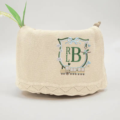 Personalized Monogram Train Toys Baby Blanket - SwaddleAn