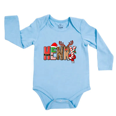 Personalized Xmas Name Baby Onesie - SwaddleAn