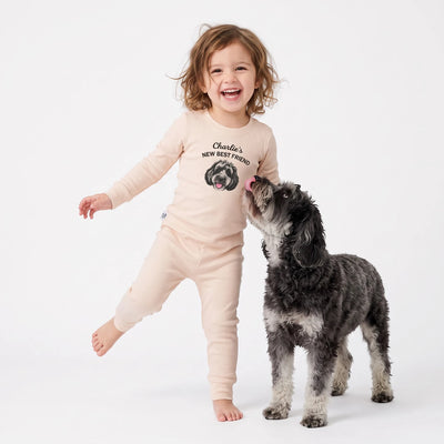 Printed Dog Portrait Baby Pajamas