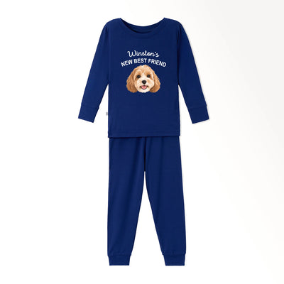 Printed Dog Portrait Baby Pajamas