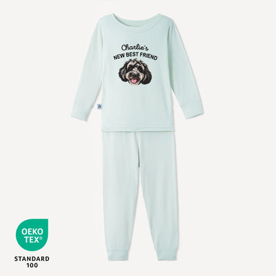 Printed Dog Portrait Baby Pajamas
