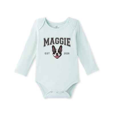 Printed EST Year Pet Portrait Baby Bodysuit