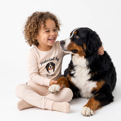 Printed Protected By Dog Baby Pajamas