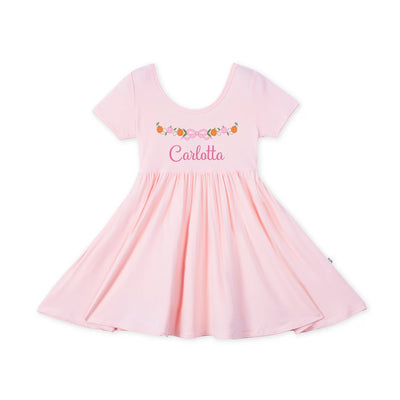 Printed Pumpkin Bow Baby Twirl Dress