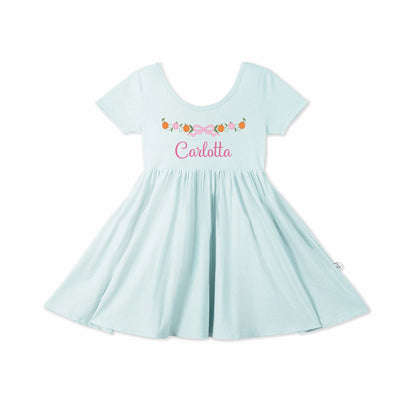 Printed Pumpkin Bow Baby Twirl Dress