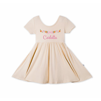 Printed Pumpkin Bow Baby Twirl Dress