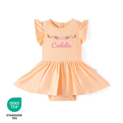 Printed Pumpkin Bow Baby Twirl Dress