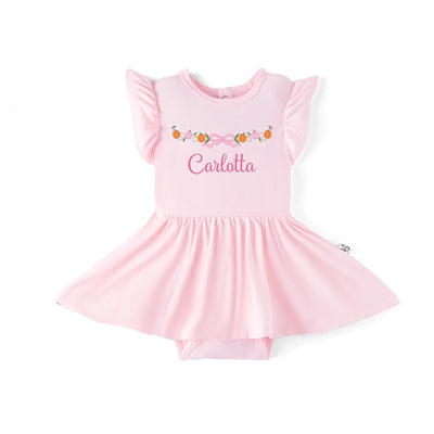 Printed Pumpkin Bow Baby Twirl Dress