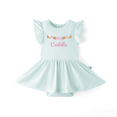 Printed Pumpkin Bow Baby Twirl Dress