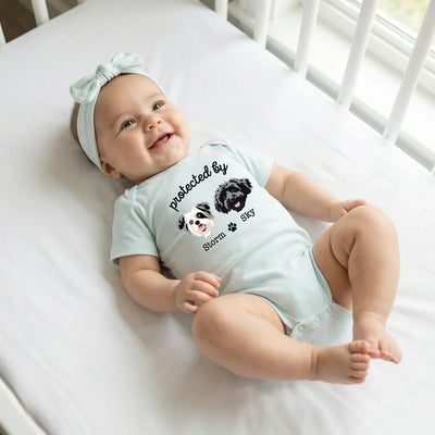 Protected By Dog Baby Onesie