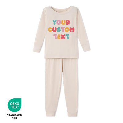 Retro Custom Your Own Text Bamboo Baby Pajamas