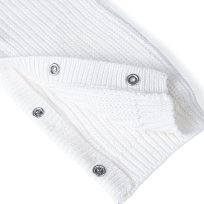Baby Knit Romper Snap Closure in White