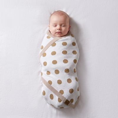 Baby Mocha Polkadot Jacquard Knit Blanket