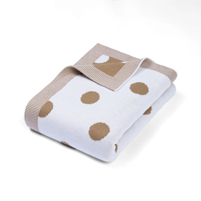 Baby Mocha Polkadot Jacquard Knit Blanket