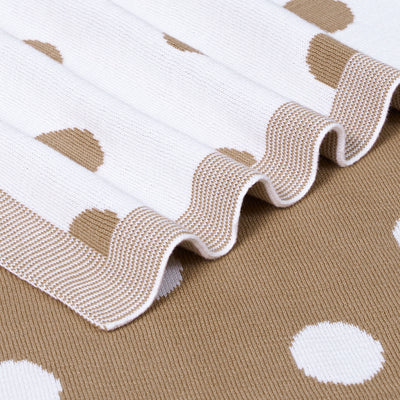 Baby Mocha Polkadot Jacquard Knit Blanket