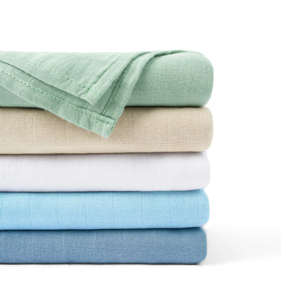 Baby Muslin Swaddle Blanket in Light Blue