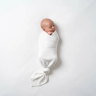 Baby Muslin Swaddle Blanket in White