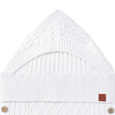 Cable Knit Baby Sleep Sack in White