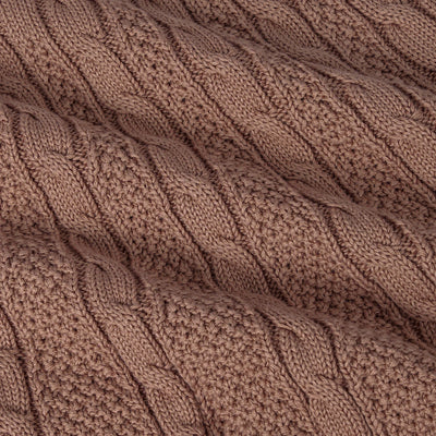 Cable Knit Polo Dress in Mocha