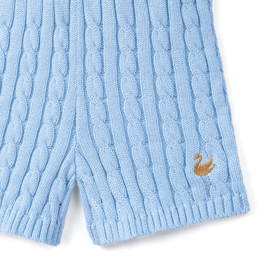 Cable Knit Short in Baby Blue