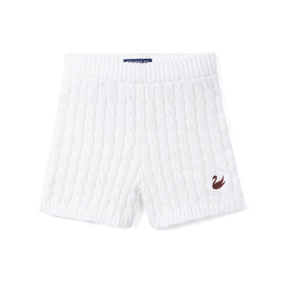 Cable Knit Short in White
