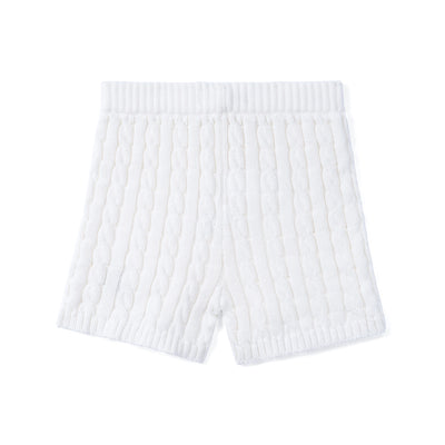 Cable Knit Short in White