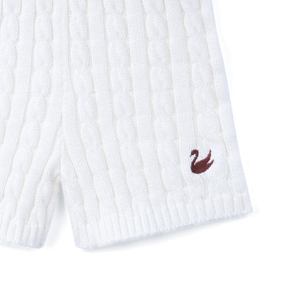 Cable Knit Short in White