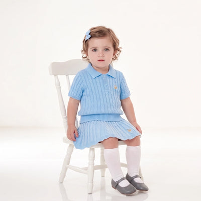 Cable Knit Skirts in Baby Blue