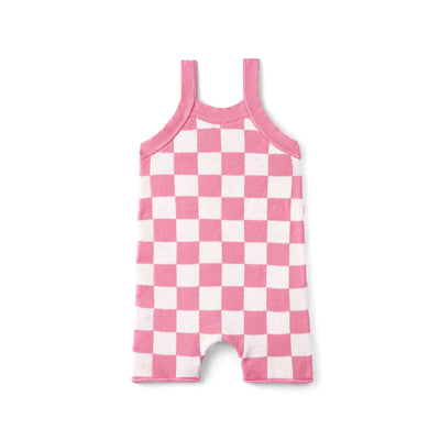 Pink Checker Baby Knit Playsuit