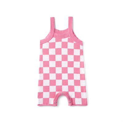 Pink Checker Baby Knit Playsuit