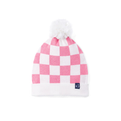 Pink Checker Baby Knit Beanie