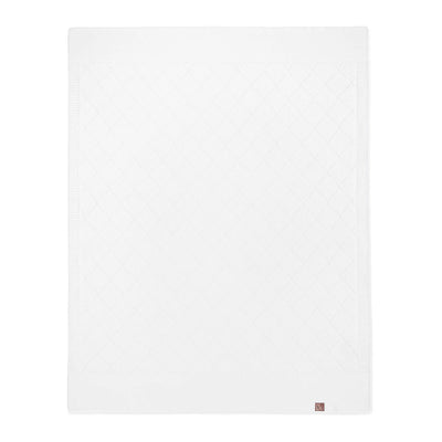 Diamond Stitch Baby Knit Blanket in White