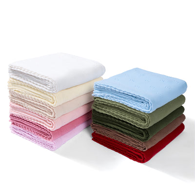 Pointelle Baby Knit Blanket in Sage Green
