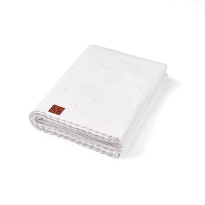 Pointelle Baby Knit Blanket in White