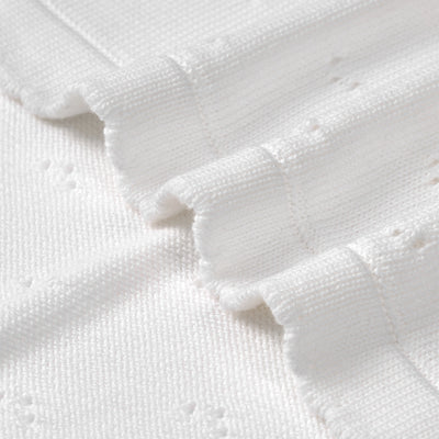 Pointelle Baby Knit Blanket in White