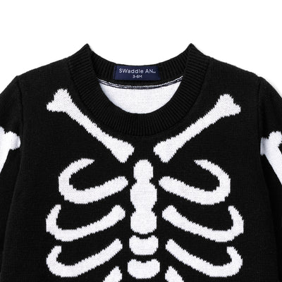 Skeleton Halloween Long Sleeve Knit Baby Romper