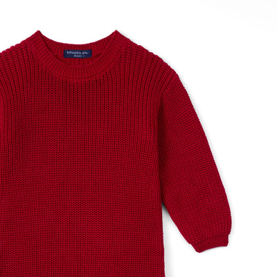Baby Knit Romper Snap Closure in Red Xmas
