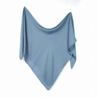 Baby Muslin Swaddle Blanket in Dusty Blue