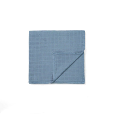 Baby Muslin Swaddle Blanket in Dusty Blue